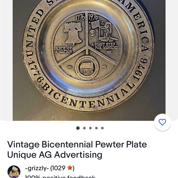 Vintage Bicentennial Pewter Plate - Picture 5 of 5